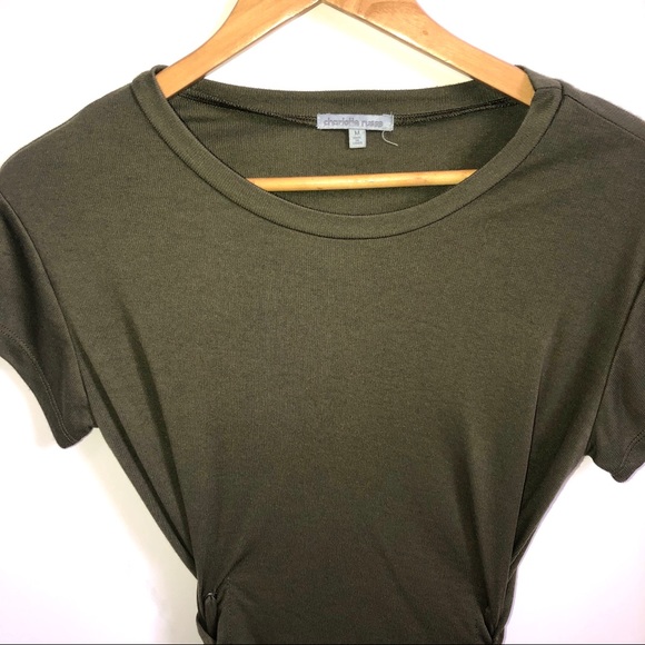 Charlotte Russe Hunter Army Green Lace Up Crop Top - Picture 3 of 11